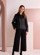 Load image into Gallery viewer, Black Soft Wide Leg Trouser With Side Pocket - Naya
