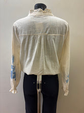 Load image into Gallery viewer, P6190 - Beige Blouse with blue detail - Milo’s Paris