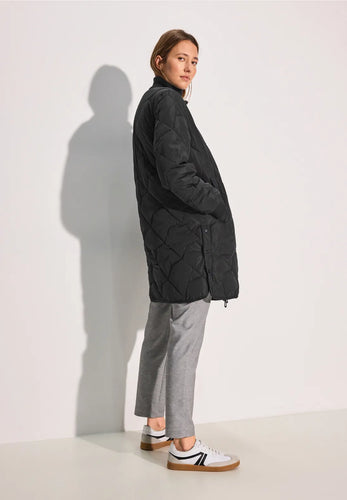 101021 - Black Long Blouson Coat - Cecil