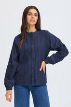 Load image into Gallery viewer, Navy Button Up Shirt- Fransa