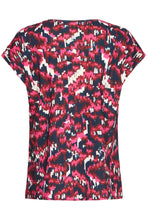 Load image into Gallery viewer, Navy/Pink/Red Pattern T-shirt  - Fransa