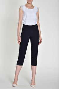 51576- Robell Marie Cropped Trousers- Navy