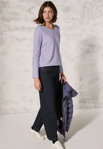 322386- Gentle Lilac V- Neck Jumper - Cecil