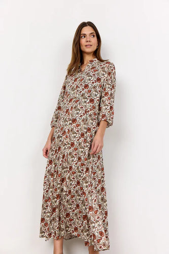 Red Printed Dress - Soya Concept