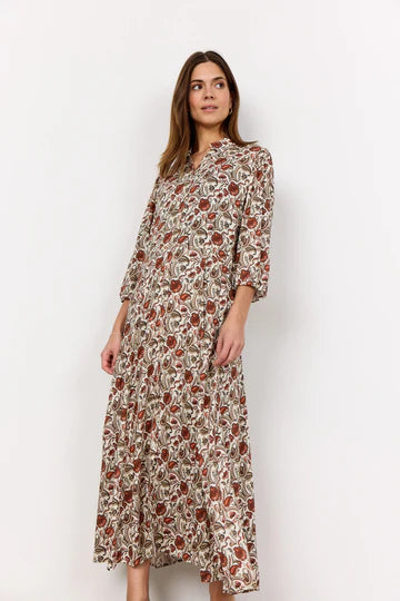 Red Printed Dress - Soya Concept