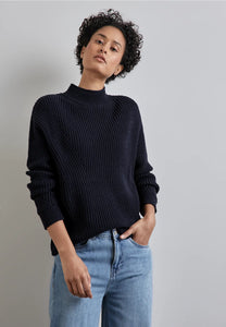 302902- Navy Turtleneck Jumper - Street One