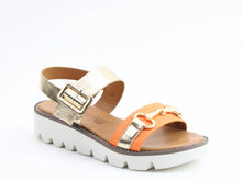Load image into Gallery viewer, Dolores Buckle Sandal - Orange- Heavenly Feet