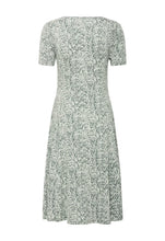 Load image into Gallery viewer, 0387- Agave Green and Cream Print Jersey Dress- Fransa