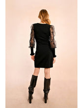 Load image into Gallery viewer, 1640 - Knitted Dress with Mesh Sleeve - Molly Bracken