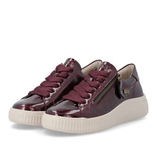 Load image into Gallery viewer, Wine Lace Up Trainer - Remonte