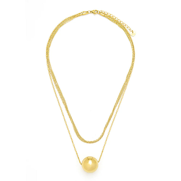 T109NYA - Layered Ball Necklace - Knight - Day