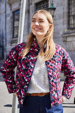 Load image into Gallery viewer, Navy&amp;BerryPink Pattern Jacket - Fransa