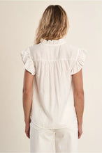 Load image into Gallery viewer, White Woven Ruffle Blouse - Molly Bracken