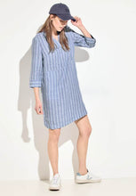 Load image into Gallery viewer, 143871- Blue Stripe Linen Dress - Cecil