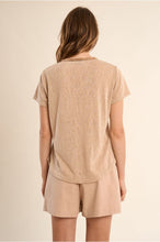 Load image into Gallery viewer, Beige Knitted T shirt with Gold Detail - Molly Bracken