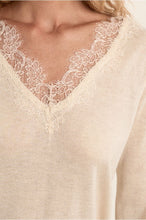 Load image into Gallery viewer, Offwhite Lace Collar Sweater- Molly Bracken