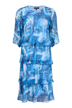 Load image into Gallery viewer, Blue Wave Print Dress- Sunday