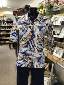 6568 - Abstract Print Polo Shirt - Rabe