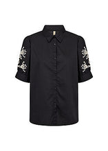 Load image into Gallery viewer, Black Shirt with Embroidered Sleeve - Soya Concept