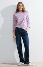 Load image into Gallery viewer, 320858- Purple Stripe T-shirt- Cecil