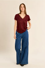 Load image into Gallery viewer, Knitted T-shirt Plum - Molly Bracken