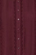 Load image into Gallery viewer, Wine Frill Blouse - Fransa