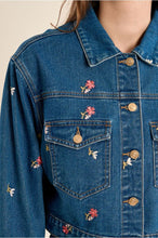 Load image into Gallery viewer, Denim Jacket with Floral Embroidered Detail - Molly Bracken