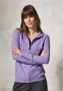 253869- Lilac Zip Cardigan - Cecil