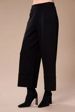 Load image into Gallery viewer, Black Turn Up Trousers - Peruzzi