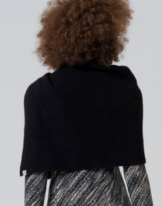 Black Asymmetrical Short Poncho - Surkana