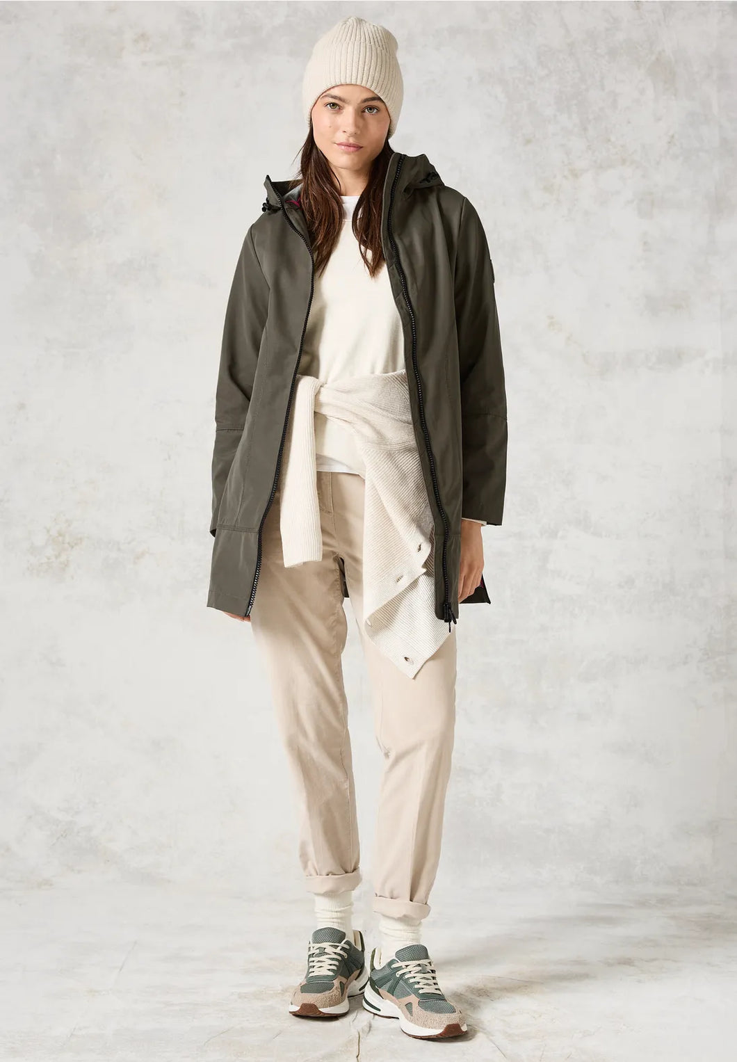 101030 - Modern Cotton Coat - Khaki - Cecil