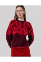 Load image into Gallery viewer, Maroon Jacquard Crew Neck Jumper - Surkana