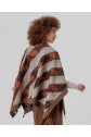 Load image into Gallery viewer, Beige Print Open Knit Poncho- Surkana