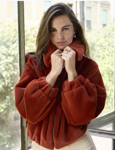 Short Faux Fur Jacket - Tile - Surkana