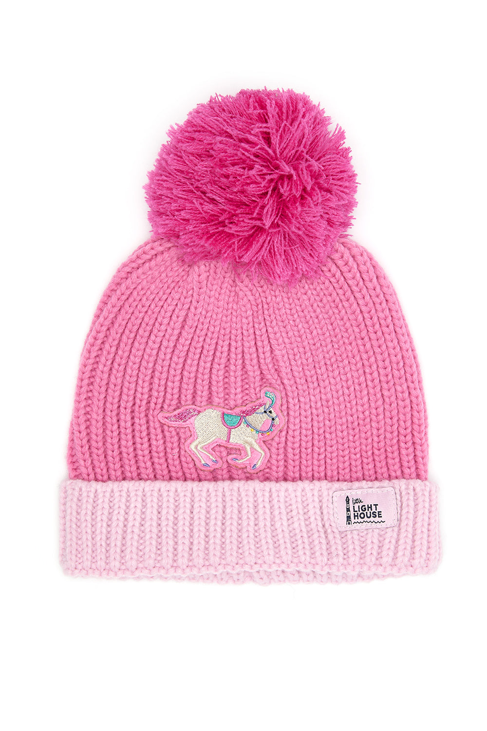 Bobbie Hat - Pink with Horse - Little Lighthouse