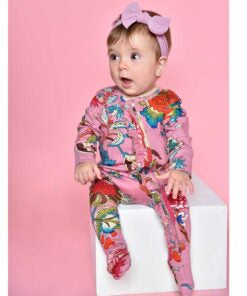 Dusky Pink Exotic Flower Babygro - Powell Craft