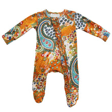 Load image into Gallery viewer, Orange Paisley Babygro - Powell Craft