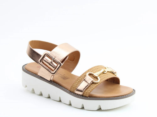 Dolores Buckle Sandal - Tan - Heavenly Feet