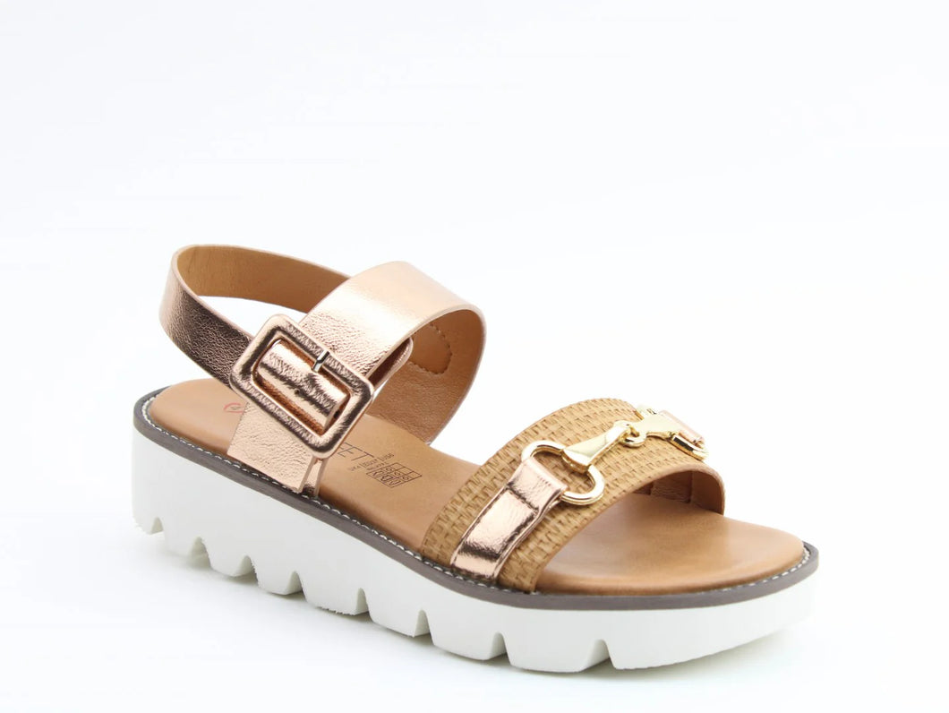 Dolores Buckle Sandal - Tan - Heavenly Feet