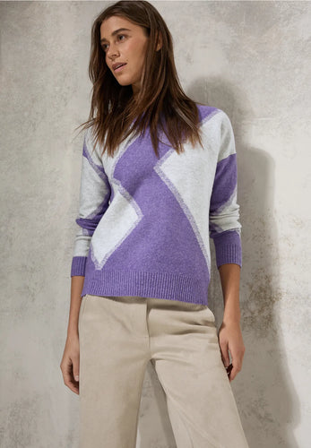 302978- Diamond Print Lilac Jumper - Cecil