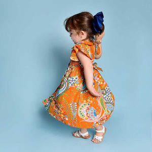 GD110- Orange Paisley Dress - Powell Craft