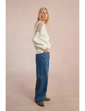 Load image into Gallery viewer, Open-Work Shoulder Sweater - White - Molly Bracken