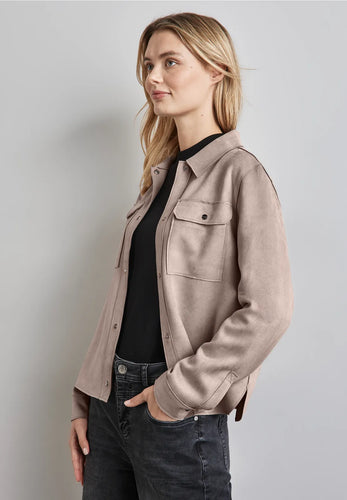 212331- Mocha Velour Overshirt- Street One