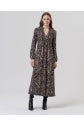 Load image into Gallery viewer, Black &amp; Cream Long V Neck  Print Dress - Surkana