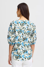 Load image into Gallery viewer, 3742- Floral Print Linen Blouse - Fransa