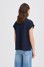 Load image into Gallery viewer, Navy Cut Out Top- Fransa
