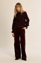 Load image into Gallery viewer, Belted Corduroy Trousers Dark Red - Molly Bracken