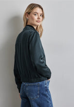 Load image into Gallery viewer, 212259- Satin Bomber Jacket- Hunter Green- Street One
