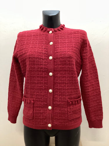 DM167- Crayola Pink Pearl Button Cardigan - Castle