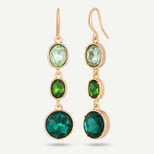 Load image into Gallery viewer, DE1135C -Green Jewel Hook Earrings- D&amp;X London